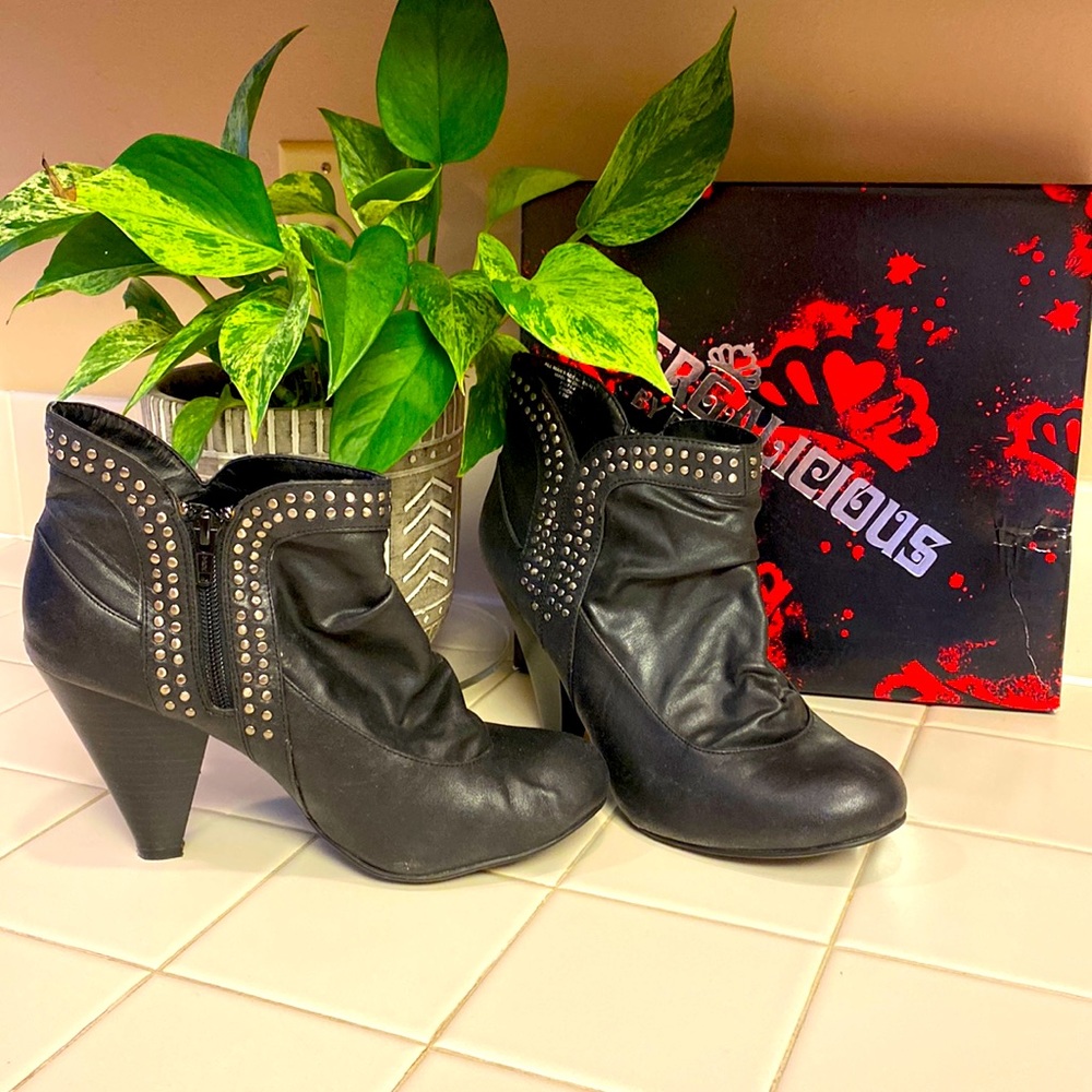 Black Slouch Studded Booties